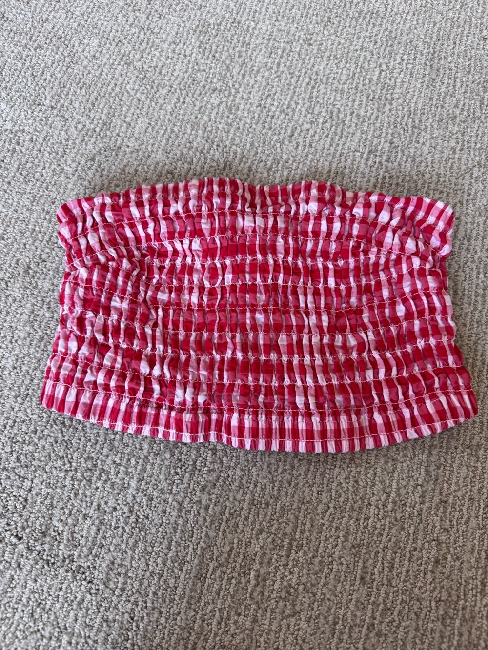 Universal Thread Red and White Smocked Tube Top